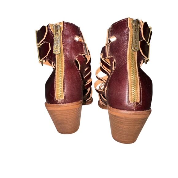 Veracruz by Sundance Leather Strappy Heeled Boots NWOB Sz 37 - Picture 4 of 8